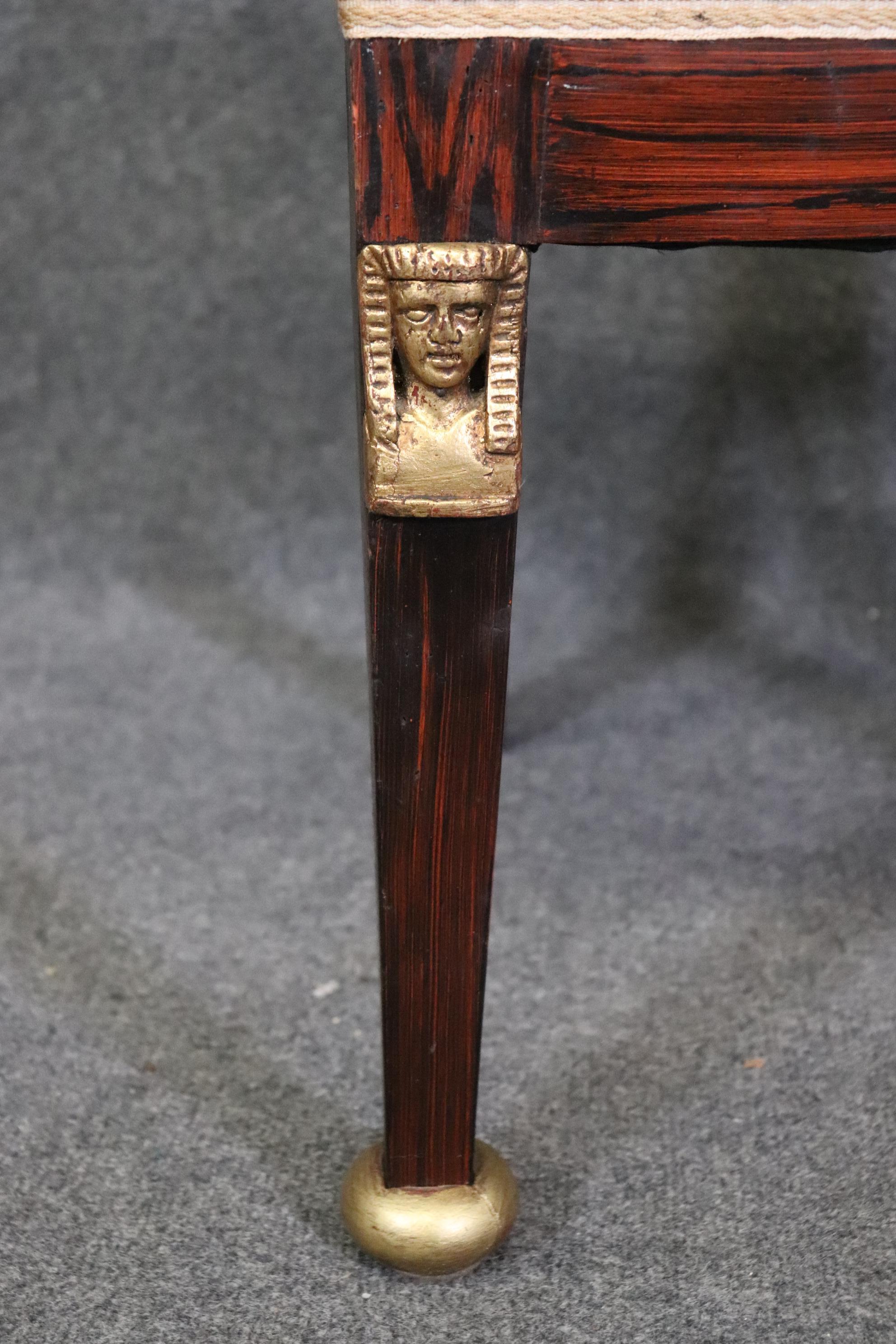 10 antike Esszimmerstühle aus Palisanderholz im französischen Empire-Stil, Beistellstühle (Holz) im Angebot