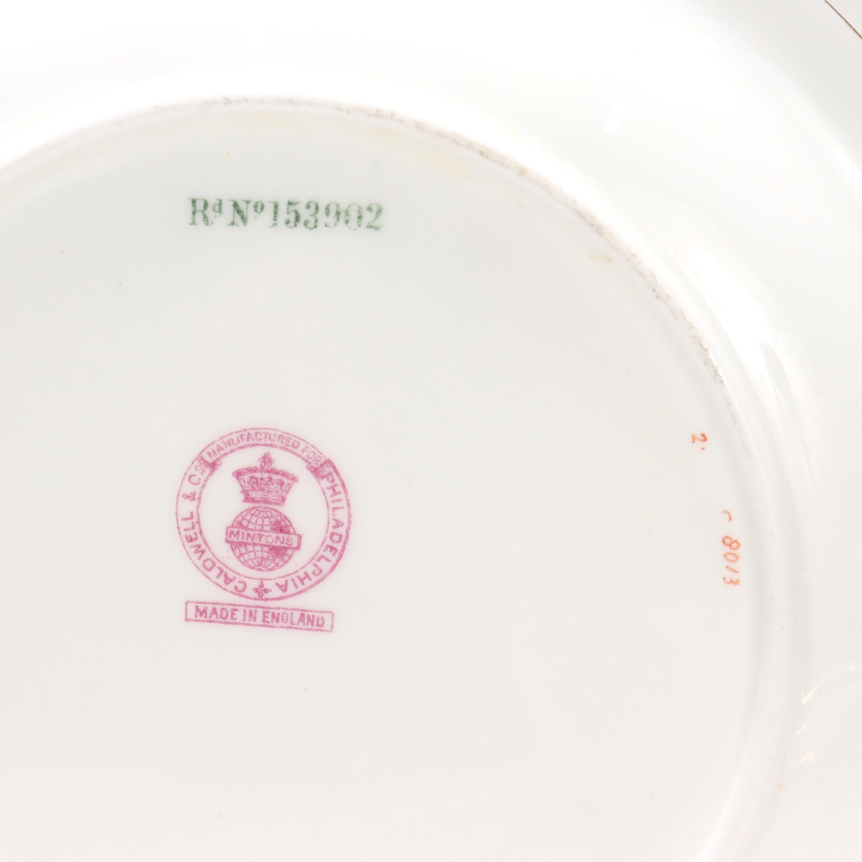 10 Antique Mintons Porcelain Raised Gold Aesthetic Movement Luncheon Plates For Sale 11
