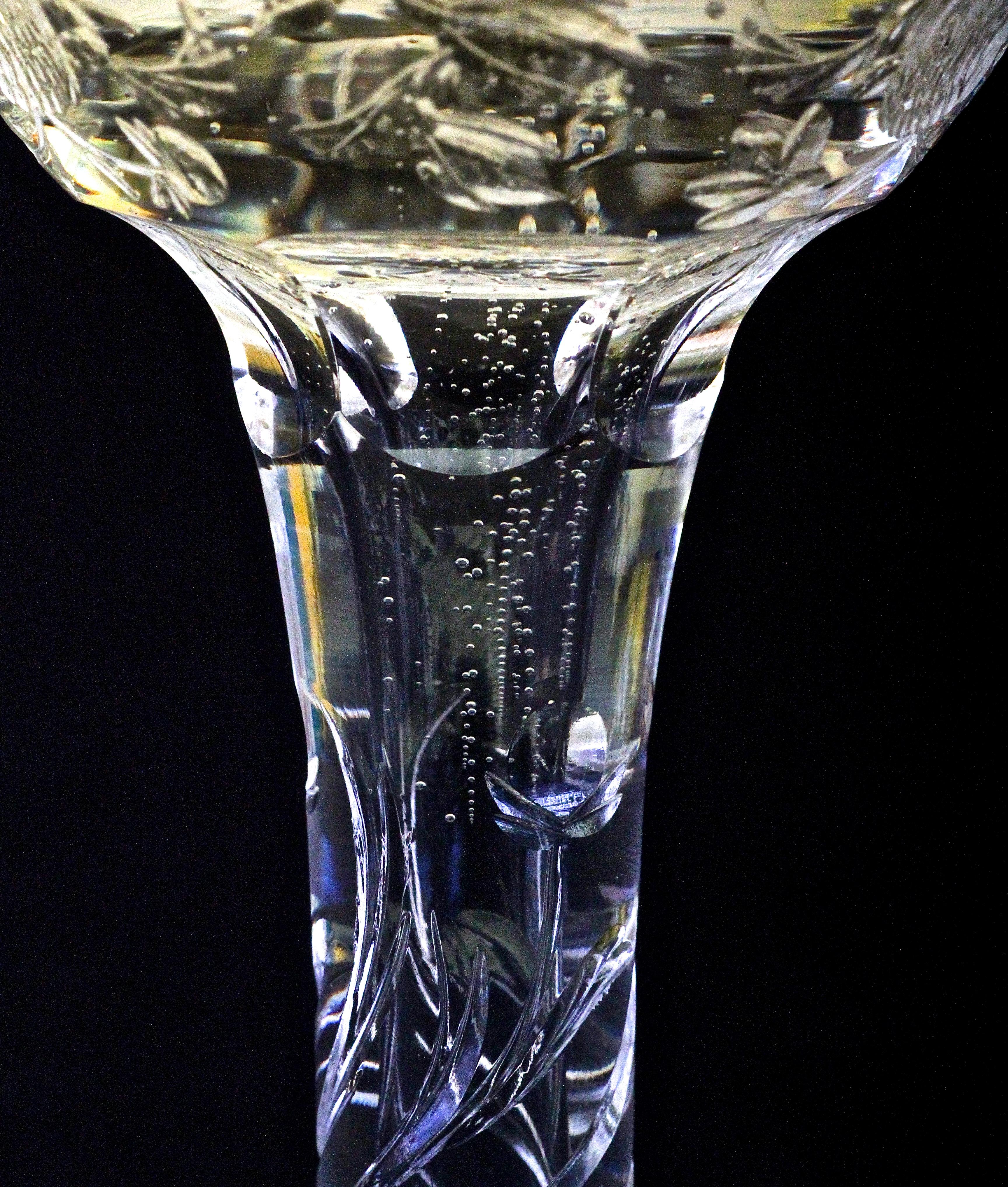 Blown Glass 10 Antique Webb Hand-Cut Hollow-Stem Champagne Coupes For Sale