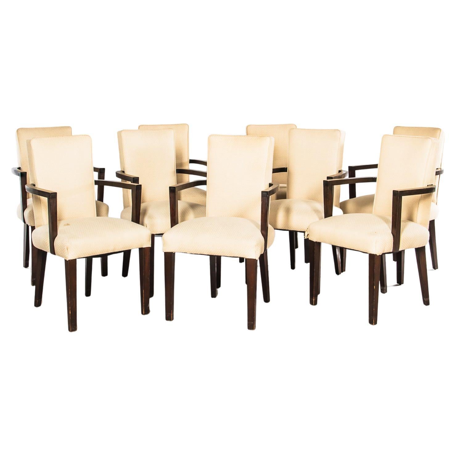 10 chaises de salle à manger Art Déco Archibald Taylor