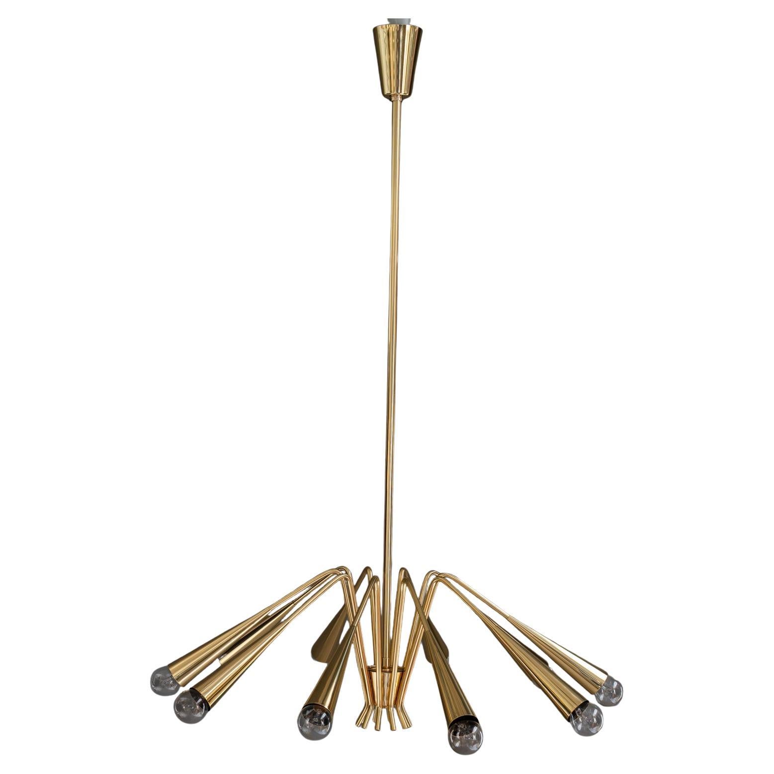 10 Arm Rupert Nikoll chandelier around 1960s