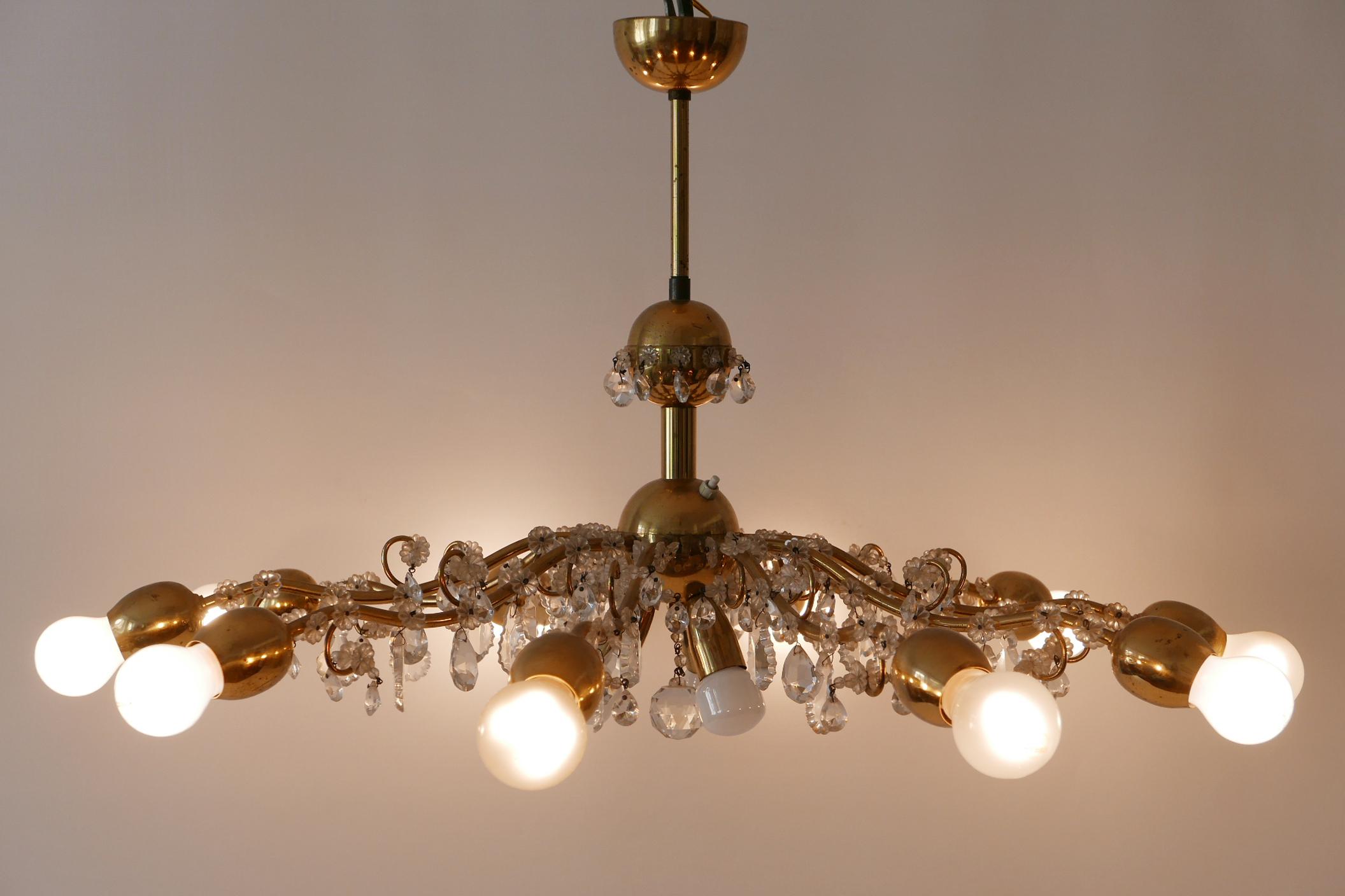 lustre ou lampe suspendue spoutnik à 10 bras de style moderne du milieu du siècle dernier par J. &L. Lobmeyr en vente 9