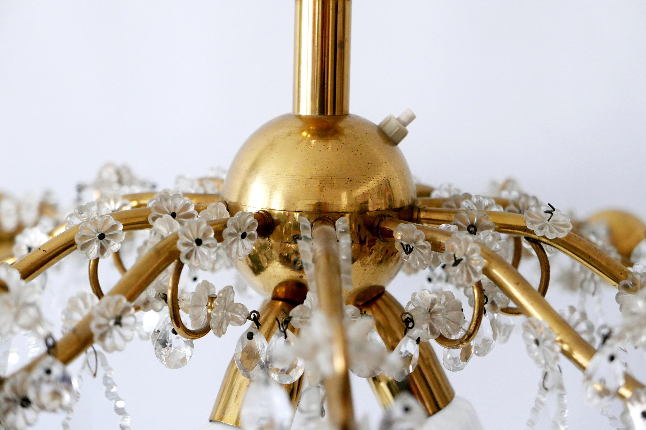 10-Armed Mid-Century Modern Sputnik Chandelier or Pendant Lamp by J. &L. Lobmeyr For Sale 14