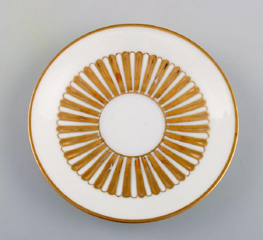 Hand-Painted 10 Art Deco Ariadne Coffee Cups with Saucers in Porcelain, 1930s