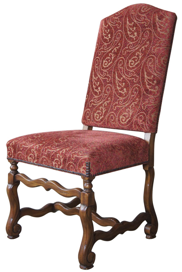 10 Arte De Mexico Oak and Paisley Tuscan Spanish Revival Dining Chairs