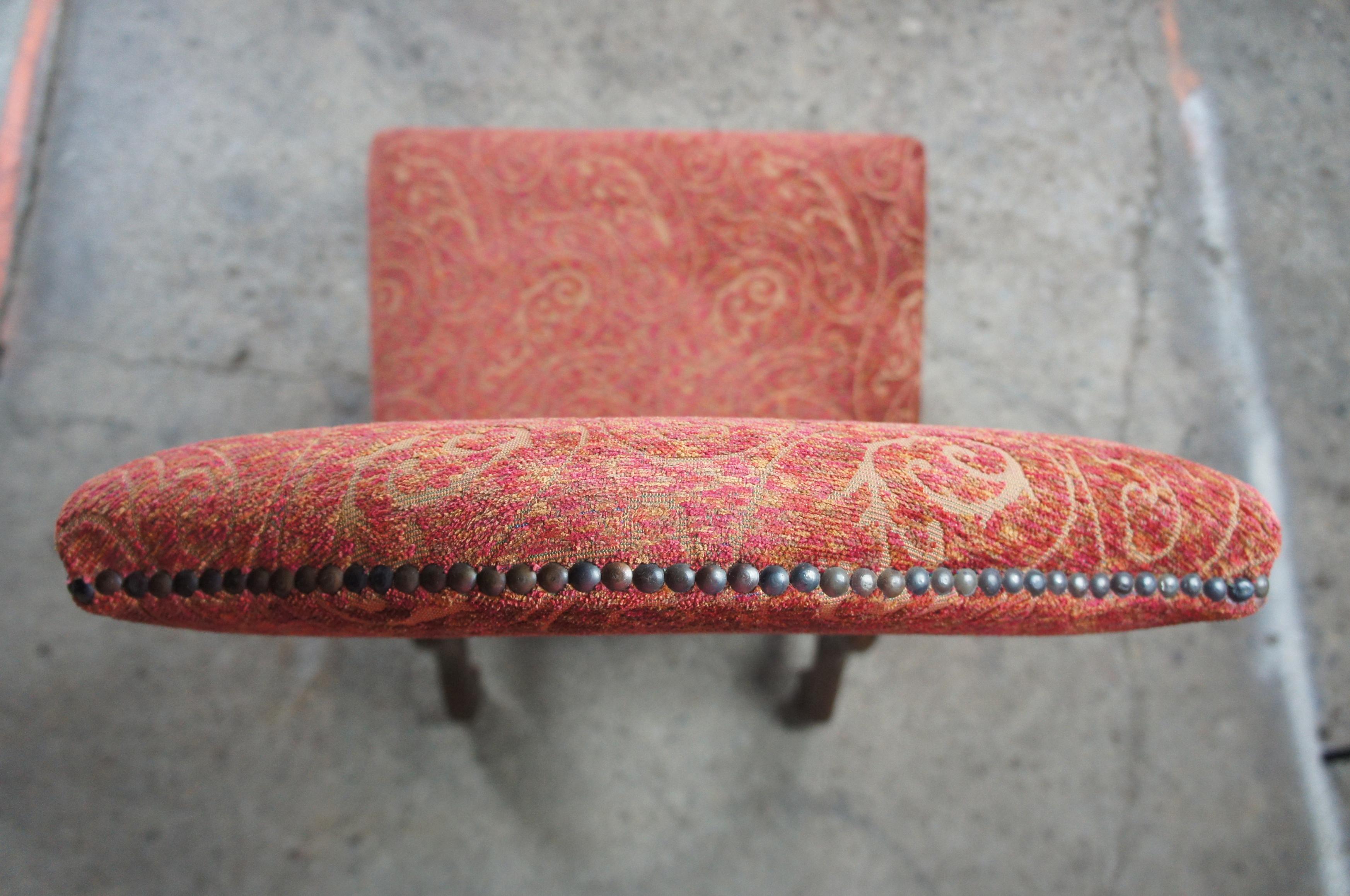 Upholstery 10 Arte De Mexico Oak & Paisley Tuscan Spanish Revival Dining Chairs Nailhead