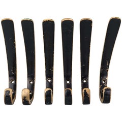 10 Austrian Brass Wall Hooks by Hertha Baller