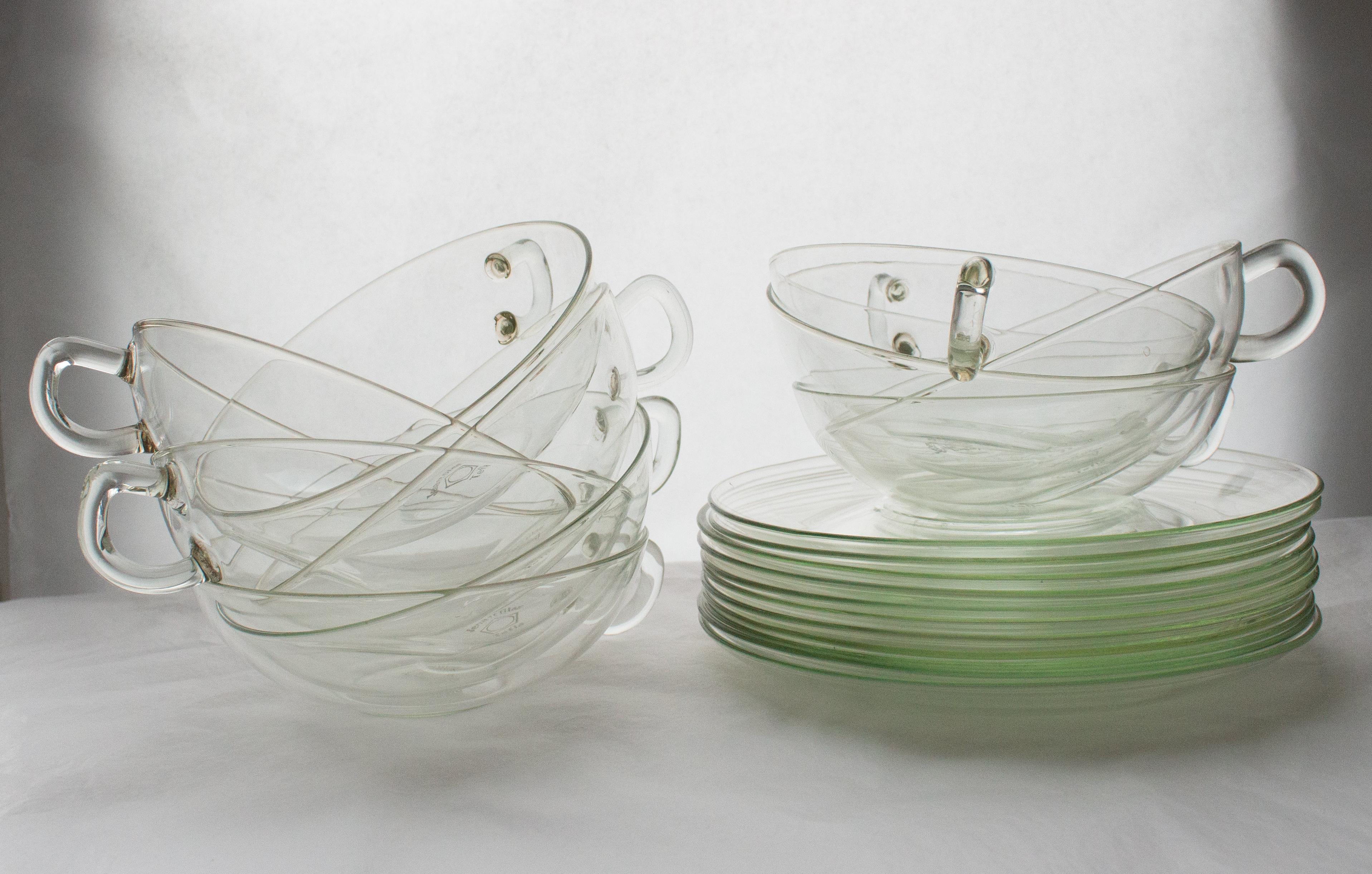 10 tasses à thé et théière Bauhaus « Teho » de William Wagenfeld pour Jenaer, vers 1931 en vente 5