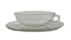 10 tazas de té y tetera Bauhaus "Teho" de William Wagenfeld para Jenaer ca 1931