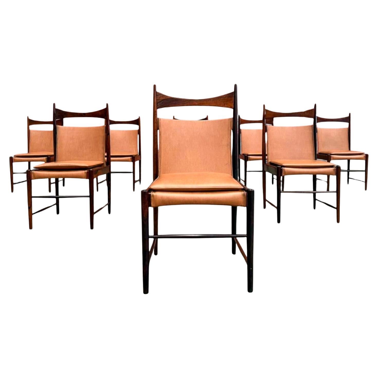 10 Sedie da pranzo moderne brasiliane "Cantu Alta" di Sergio Rodrigues, anni 
60