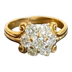 1.0 Carat, 7 Diamonds Traditional Men's Ring 14 Karat White Gold Ring Estate