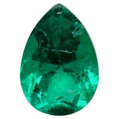 Émeraude colombienne de 1,0 carat 8x5,5 AAA+, pierre de naissance de mai taillée en poire
