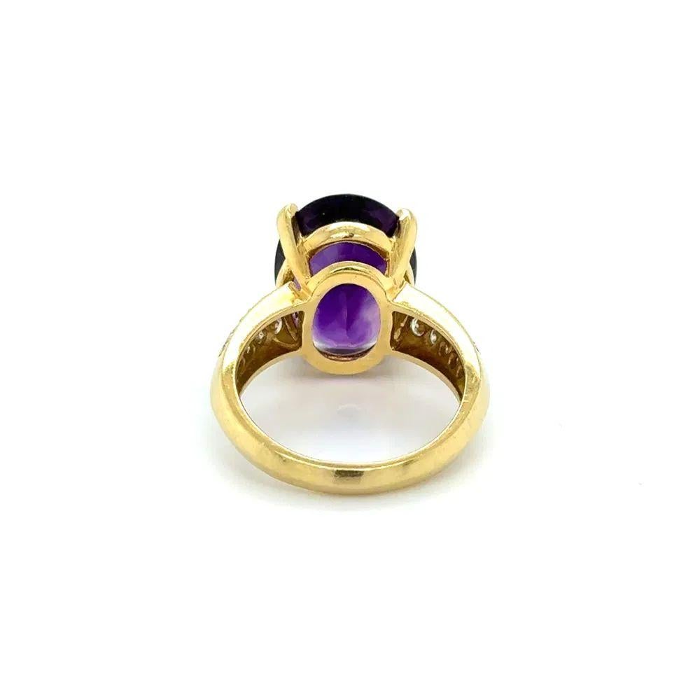 Anillo de cóctel vintage de oro con amatista y diamantes de 10 quilates Corte mixto en venta