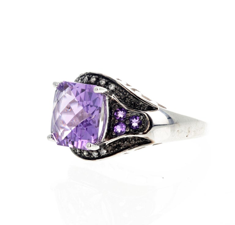 10 Carat Amethyst and Diamond Ring For Sale at 1stdibs