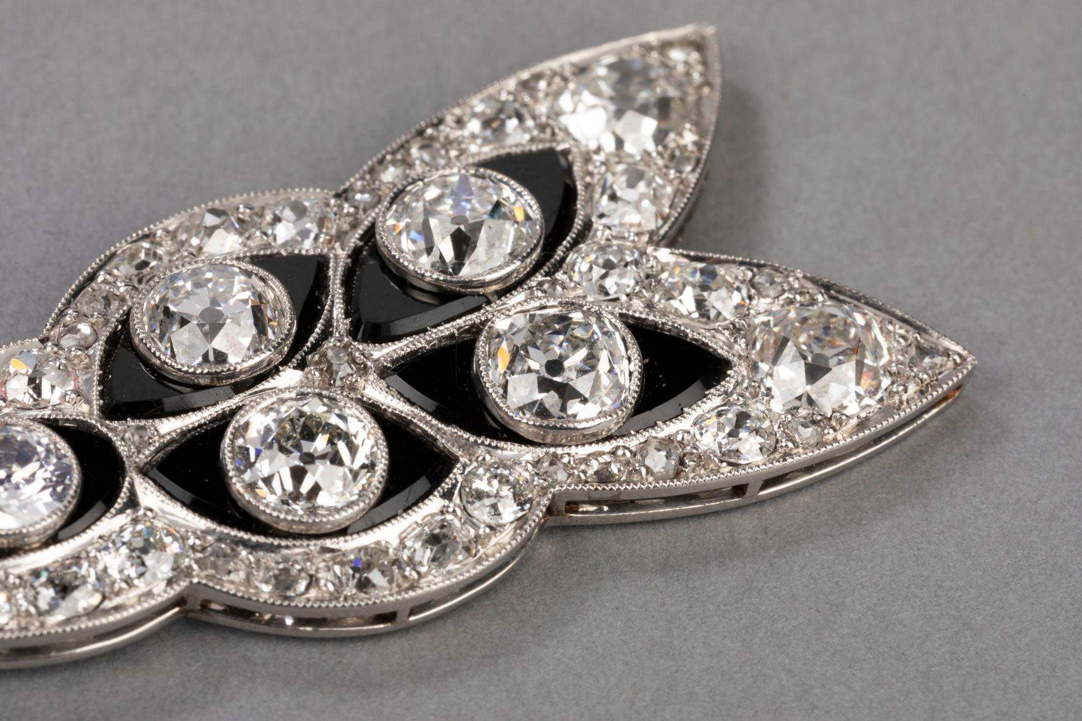 10 Carat Antique French Belle Époque Platinum and Diamonds Brooch 4