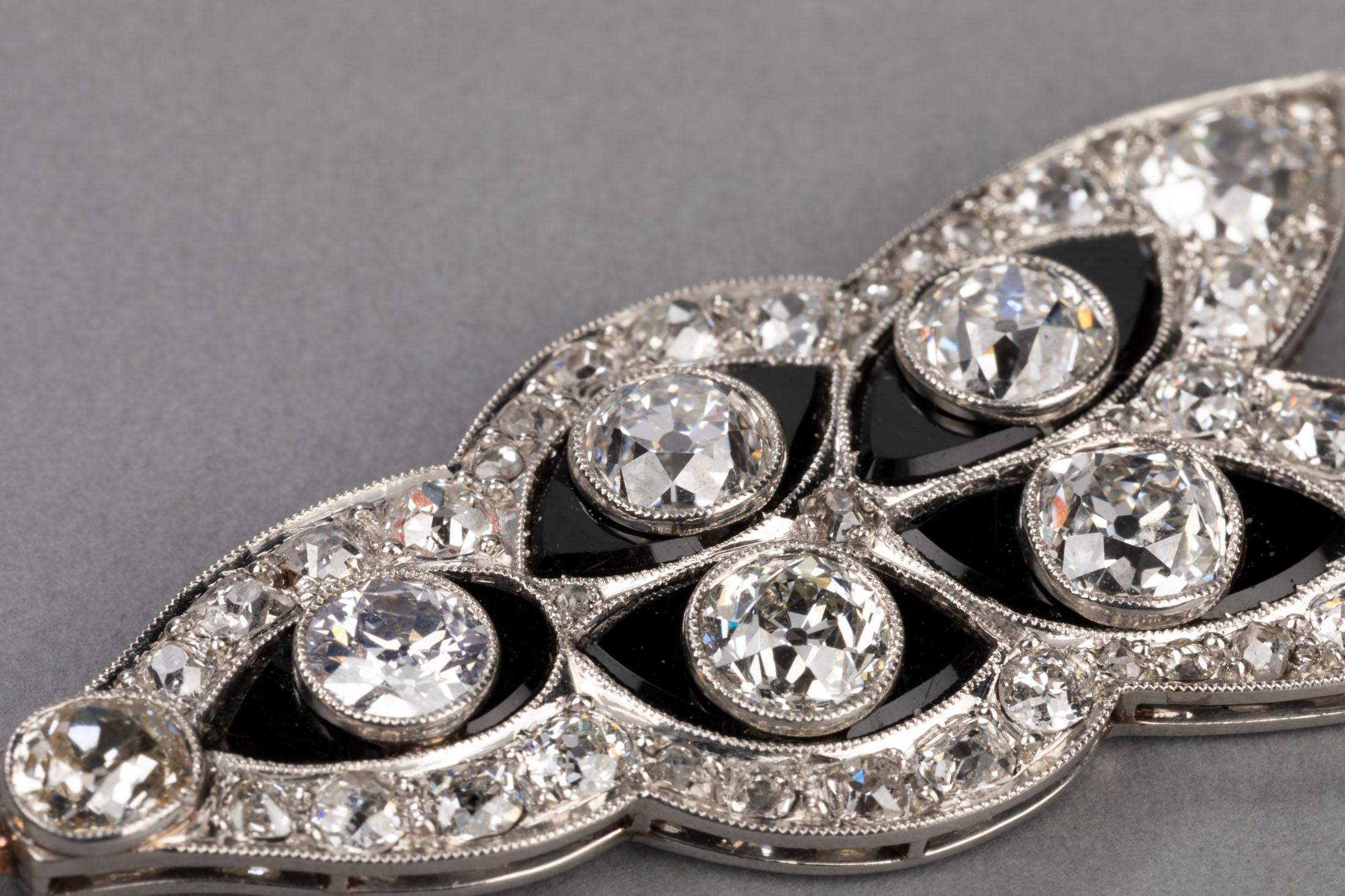 10 Carat Antique French Belle Époque Platinum and Diamonds Brooch 5