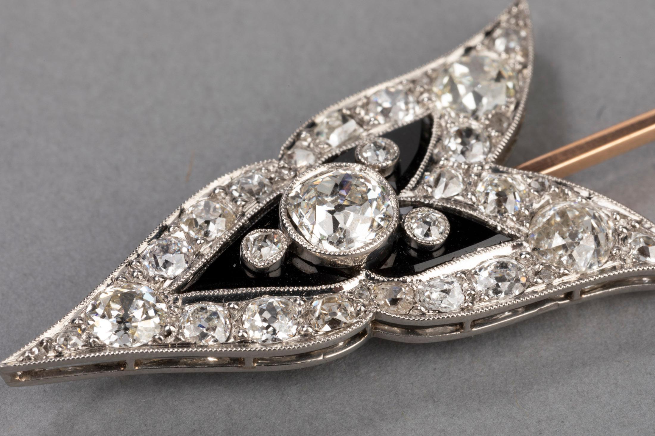 10 Carat Antique French Belle Époque Platinum and Diamonds Brooch 2