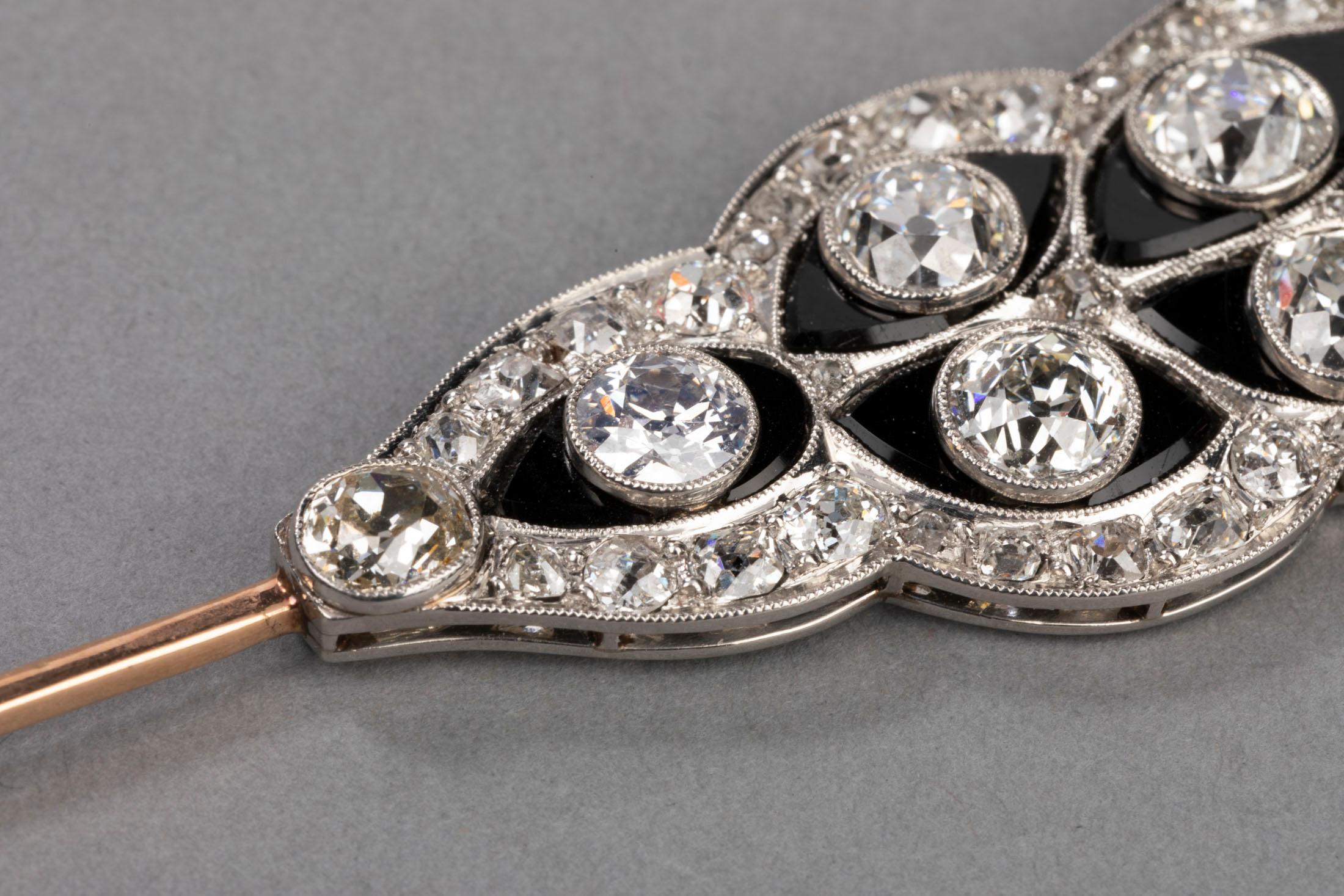 10 Carat Antique French Belle Époque Platinum and Diamonds Brooch 3