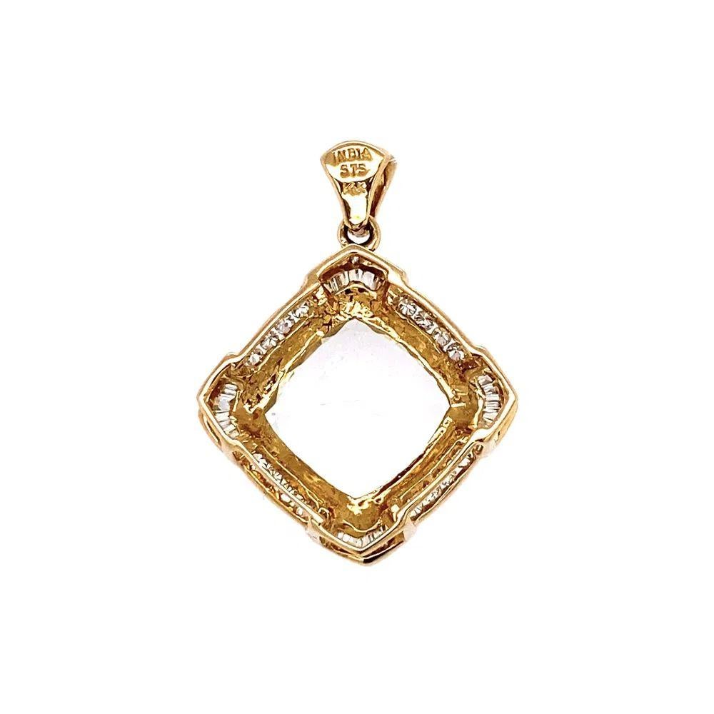 10 Karat Aquamarin und Diamant Gold Vintage-Anhänger (Gemischter Schliff) im Angebot