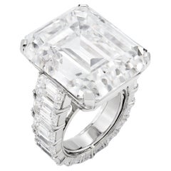 10 Carat Assher Cut Statement Brilliant White / D color FL/IF Diamond Ring