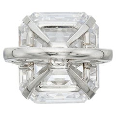 10 Carat Assher Cut Statement Brilliant White / F color VVS 14K Diamond Ring