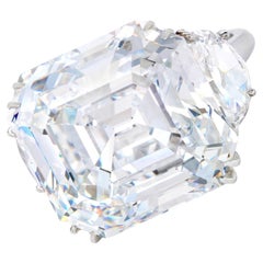 10 Carat Assher Cut Statement Type IIa Brilliant  / D color FL/IF Diamond Ring