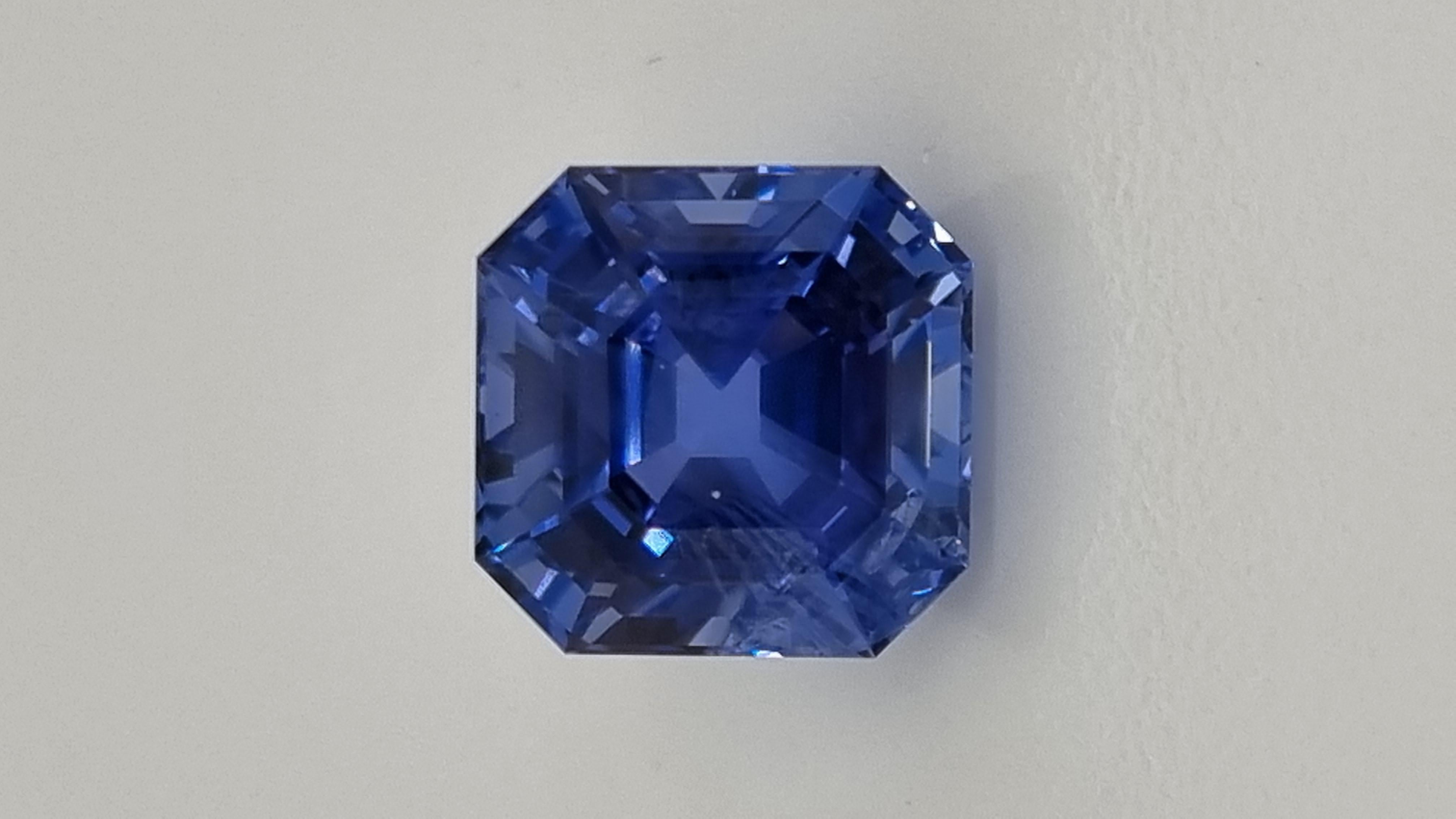 10 carat Blue Sapphire & Diamond Ring For Sale 2