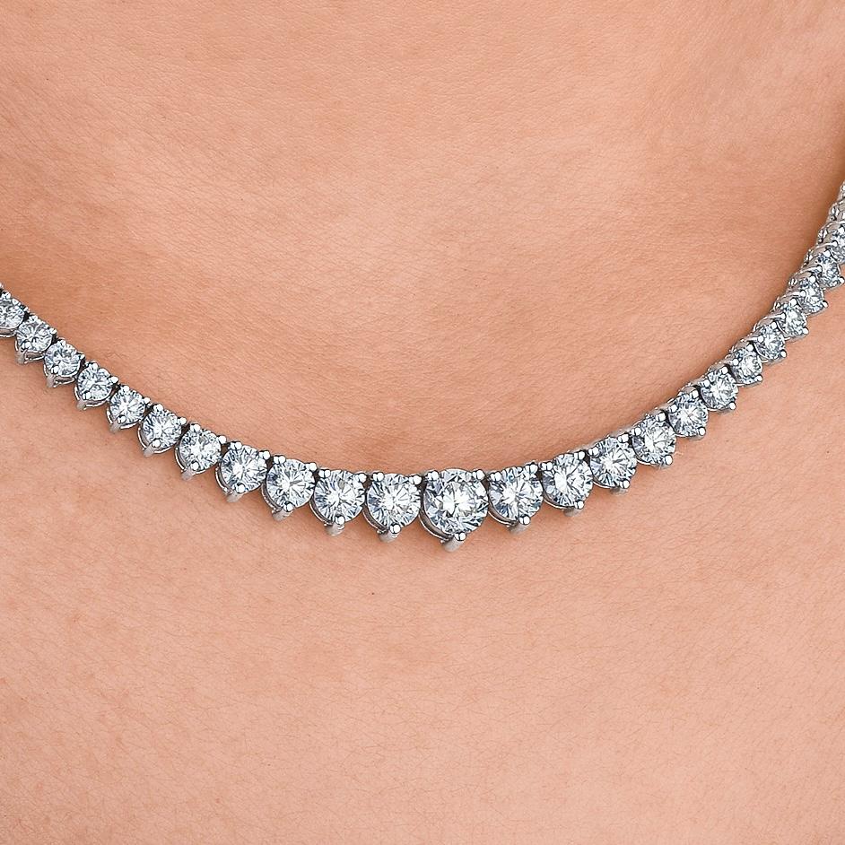 10 carat graduated diamond necklace