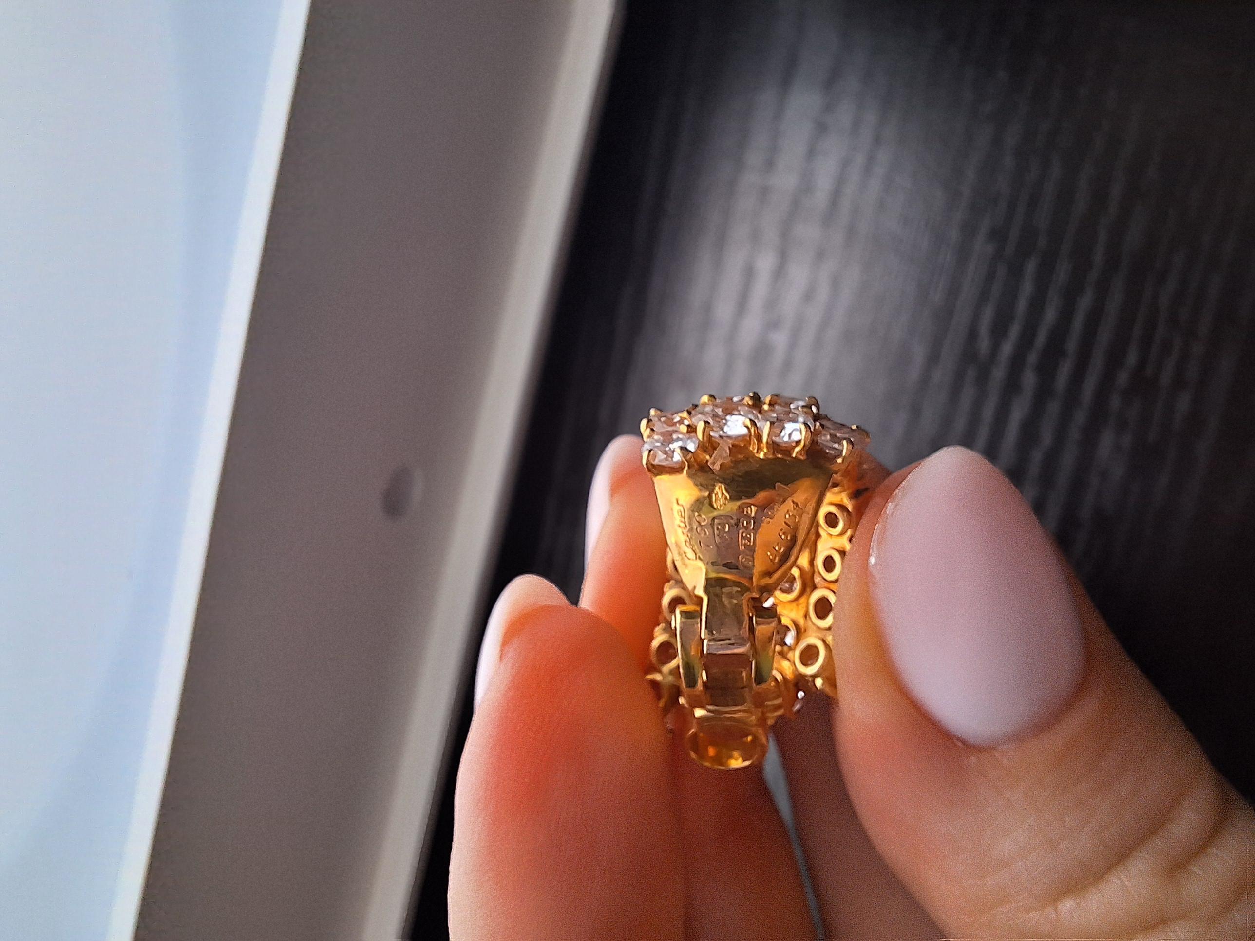 10 Carat Cartier Yellow Gold Diamond Earrings For Sale 2