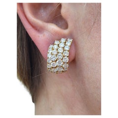 10 Carat Cartier Yellow Gold Diamond Earrings