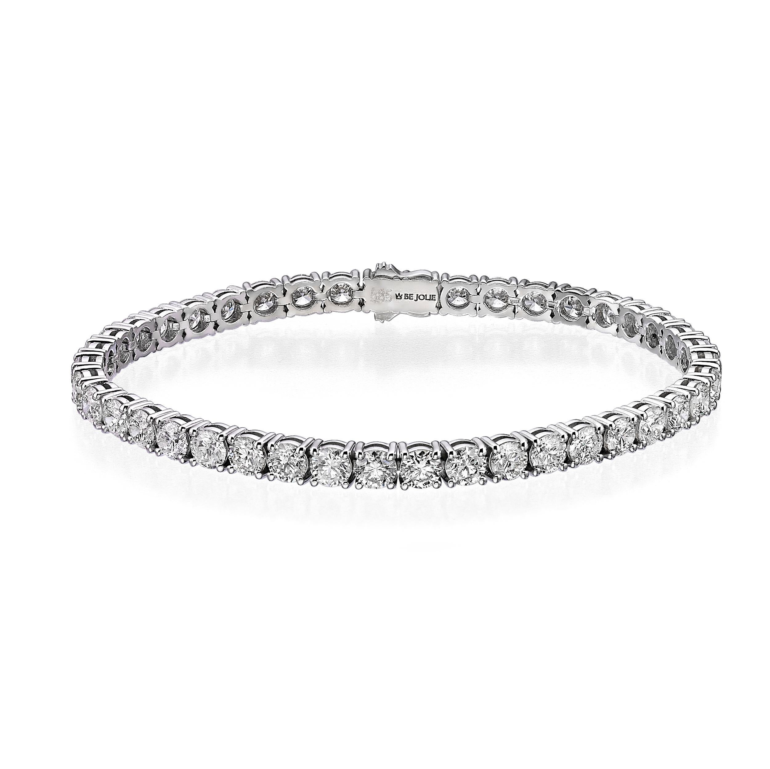 Contemporain Bracelet tennis classique en diamants de 10,46 carats en vente