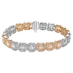 Bracelet en diamants de forme mélangée certifiés 10 carats