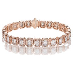 Bracelet tennis avec diamants de forme mixte combinés de 10 carats