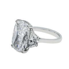 10 Carat Cushion Diamond Ring Brilliant White 18K Gold Grand Palais Radiance