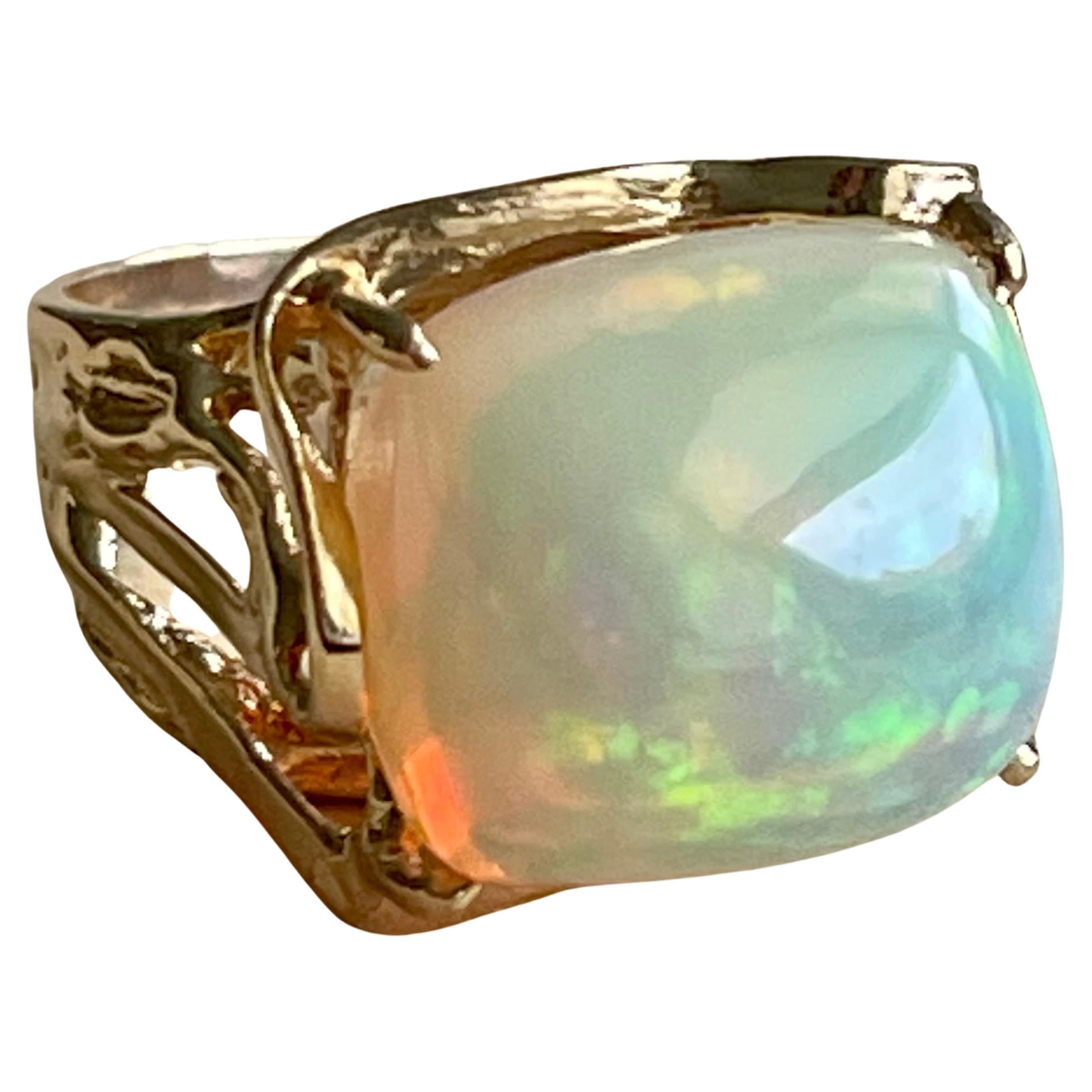 Opal and Diamond 10 Karat Gold Ring For Sale at 1stDibs | 10 karat ring ...