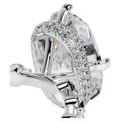 10 Carat Cushion Statement Brilliant White / D color VVS 14K White Gold