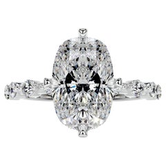 10 Carat Cushion Statement Brilliant White / D color VVS 14K White Gold