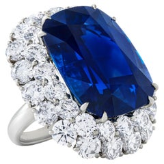 10 Carat Cushion Statement Royal Blue Sapphire 14K Gold High Jewellery Supremacy