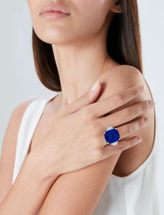 10 Carat Cushion Statement Royal Blue Sapphire 14K Gold Unparalleled Brilliance