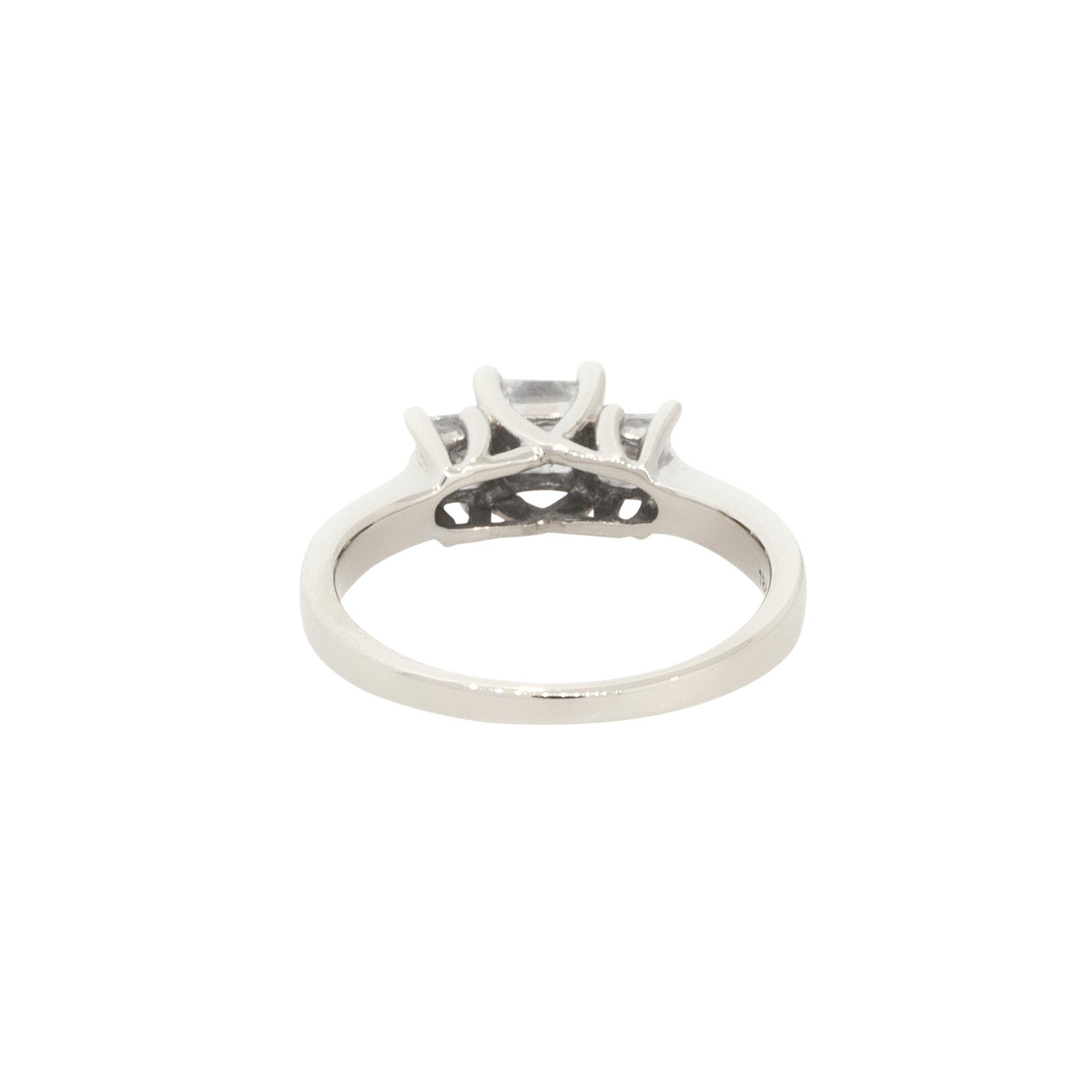 Women's 1.0 Carat Diamond 3 Stone Engagement Ring 18 Karat In Stock  For Sale