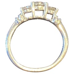 1.0 Carat Diamond and 950 Platinum Three-Stone Diamond Eternity Ring 3