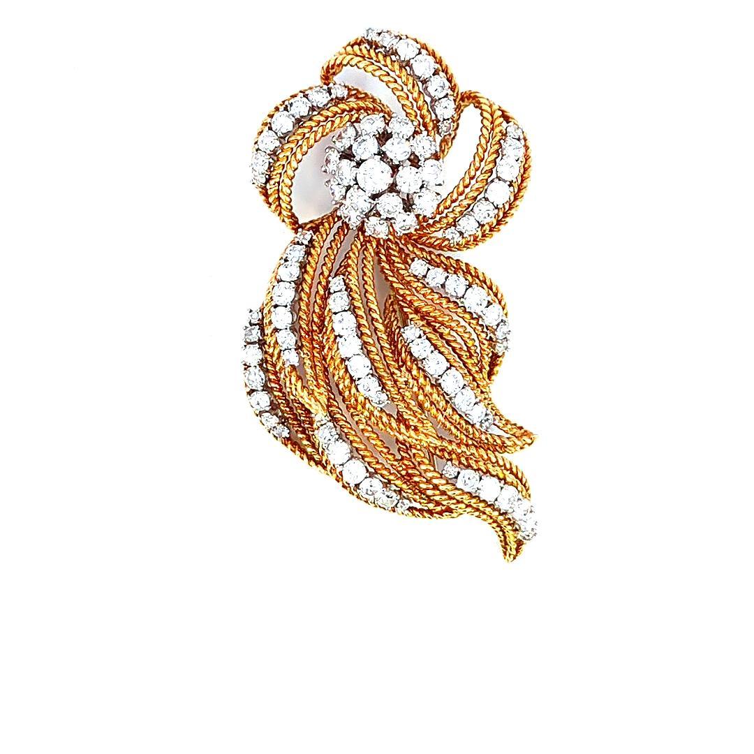 Moderne Épingle à nœud papillon en or 18 carats et diamants 10 carats en vente