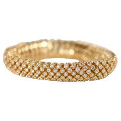 Flexibles Gliederarmband aus 14 Karat Gelbgold mit 10 Karat Diamanten Bombe