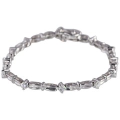 1.0 Carat Diamond Bracelet 14 Karat White Gold, 9.8 Grams