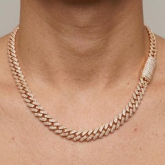 10 Carat Diamond Cuban Link Chain in 14k Yellow Gold