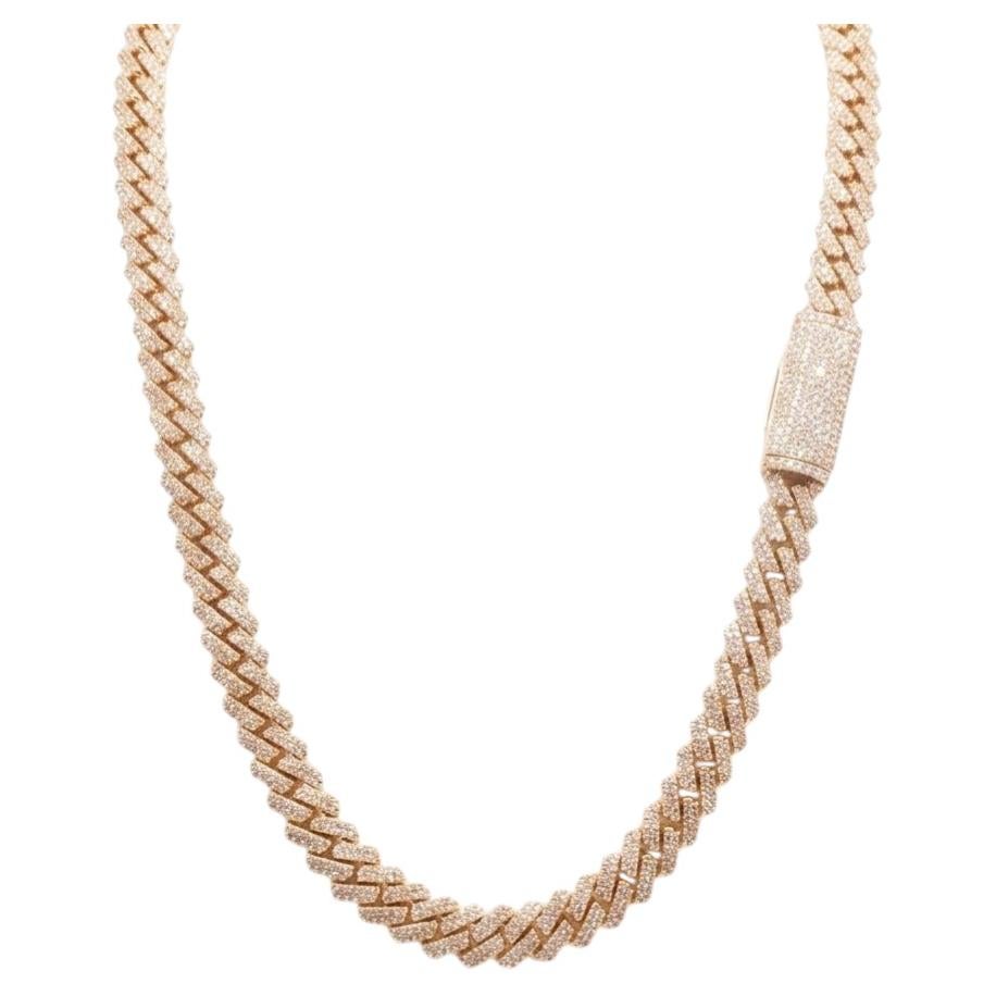 10 Carat Diamond Cuban Link Chain in 14k Yellow Gold