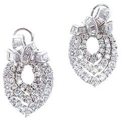10 Carat Diamond Dangle Drop Earrings 18 Karat White Gold 10 Carat Diamond Dangle Drop Earrings 18 Karat White Gold