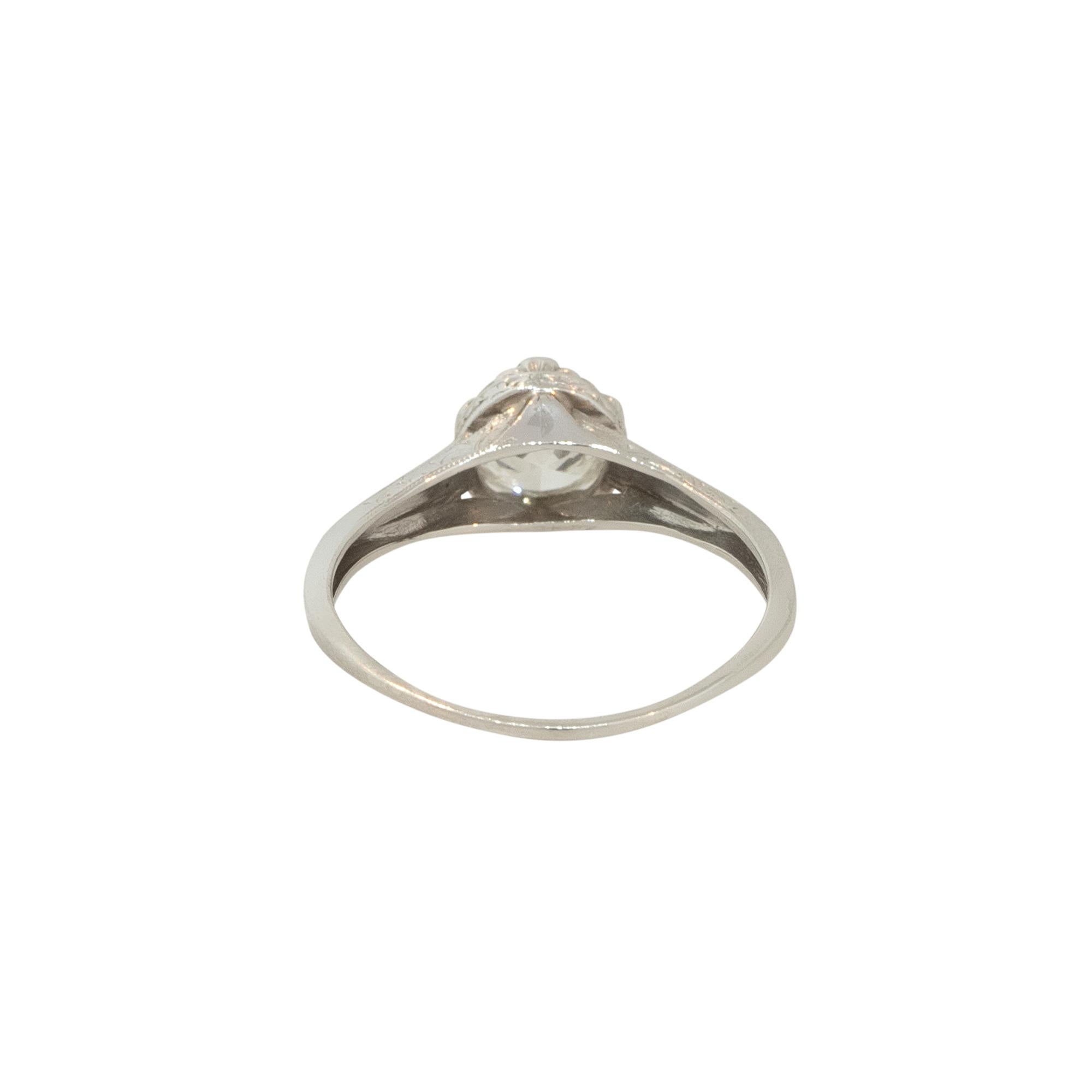 1,0 Karat Diamant-Verlobungsring aus Platin in Vintage-Fassung, auf Lager Damen im Angebot