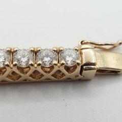 10 Carat Diamond Hinged Bangle Bracelet in 14k Yellow Gold