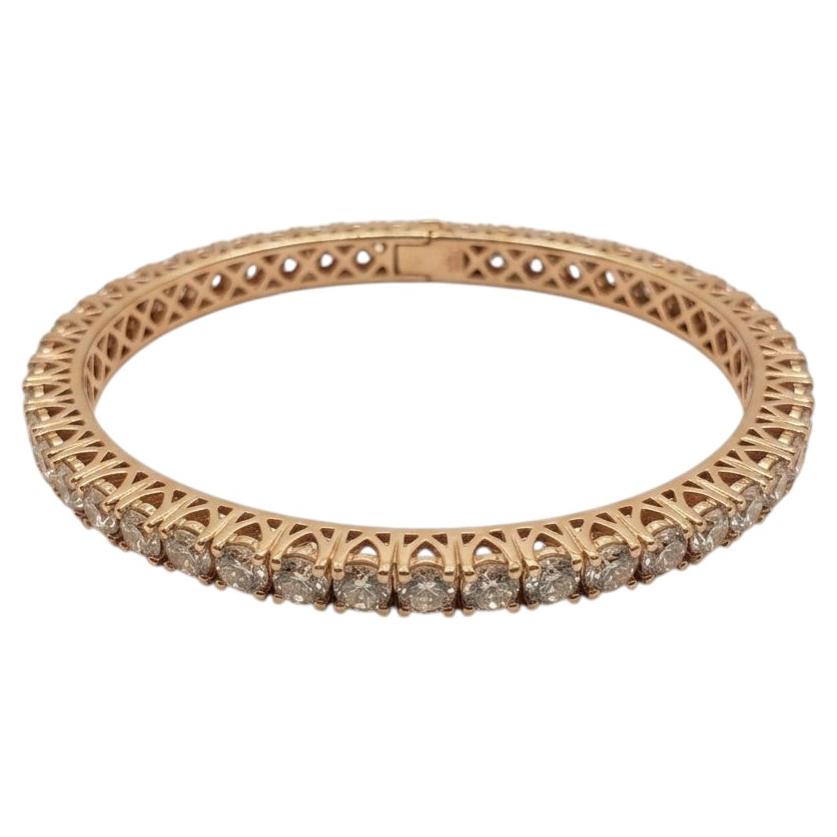 Armreif mit Scharnier aus 14-karätigem Gelbgold und einem 10-Karat-Diamanten im Angebot